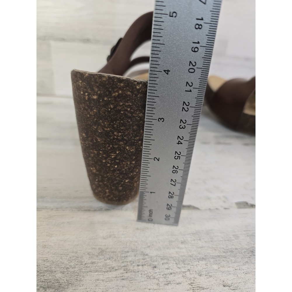 Blowfish Malibu Womens Brown Faux Leather Strappy Buckle Cork Wedge Sandals - Picture 8 of 11
